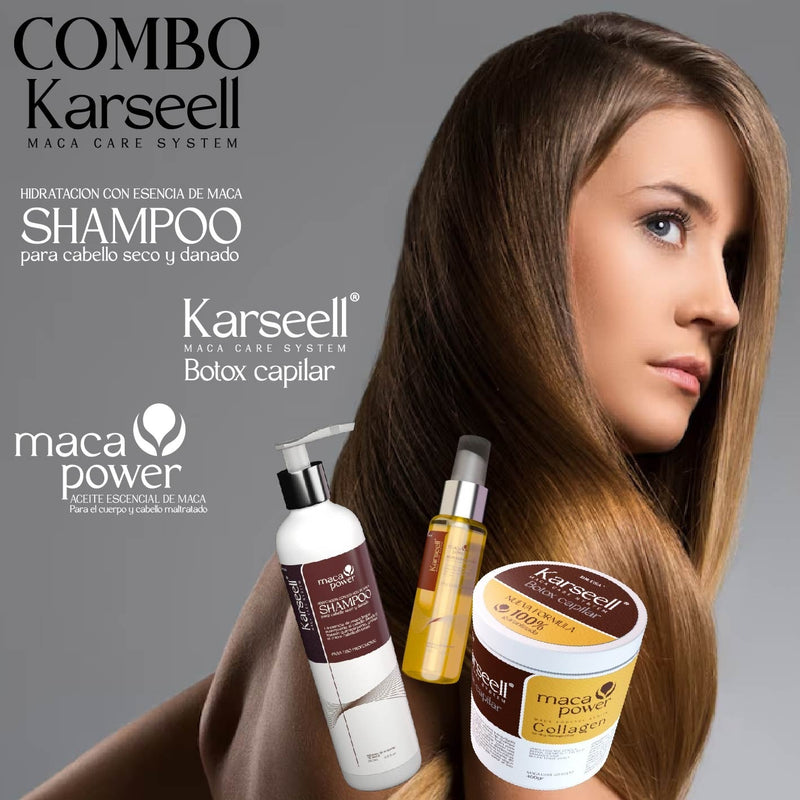 COMBO KARSEELL-SHAMPOO, MASCARILLA, ACEITE DE ARGÁN